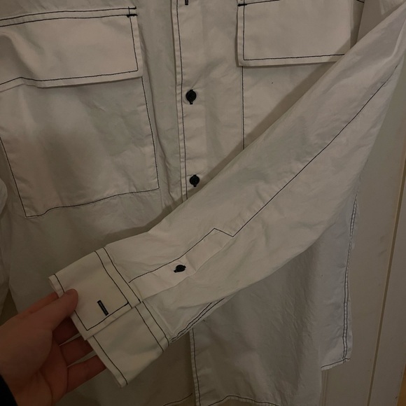 White Shirt with Contrast Stitching - Picture 4 of 4